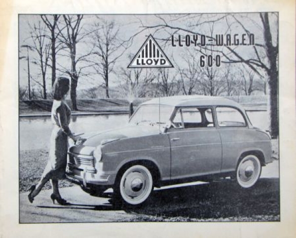 Lloyd 600 Modelprogram 1958 Carbrochure (6928)
